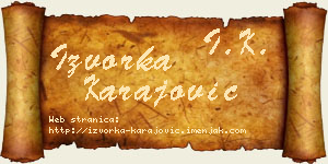 Izvorka Karajović vizit kartica